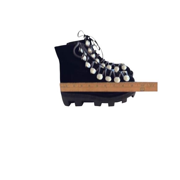 Alexander Wang Sam Lace-up Hook Platform Bootie in Black tone Women's Size 37 - Picture 10 of 11